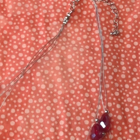 Elegant Multi-Strand Red Necklace - Picture 6 of 7